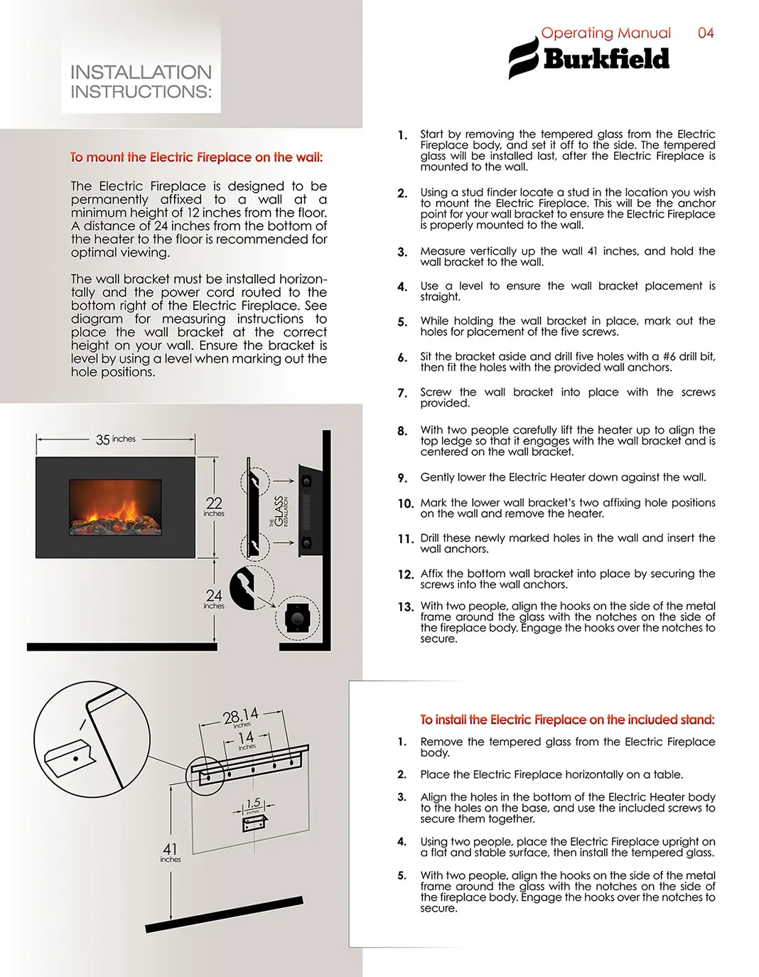 Burkfield Swonewall MW-350 Operating Manual: Page #4: Operating Instructions