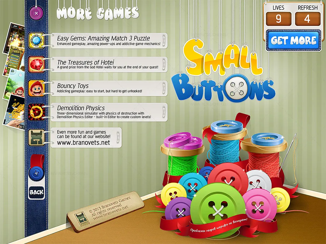 Small Buttons screenshot 08: More Games
